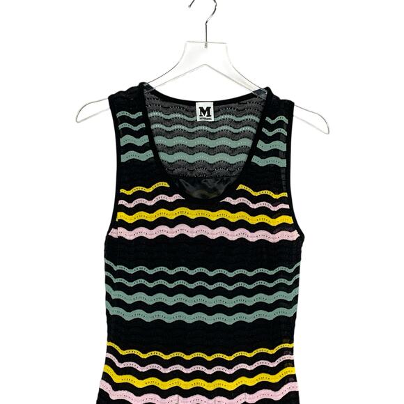 M Missoni S Womens Multicolor Crochet Knit Wave Dress Swing Lined Designer - Picture 5 of 8